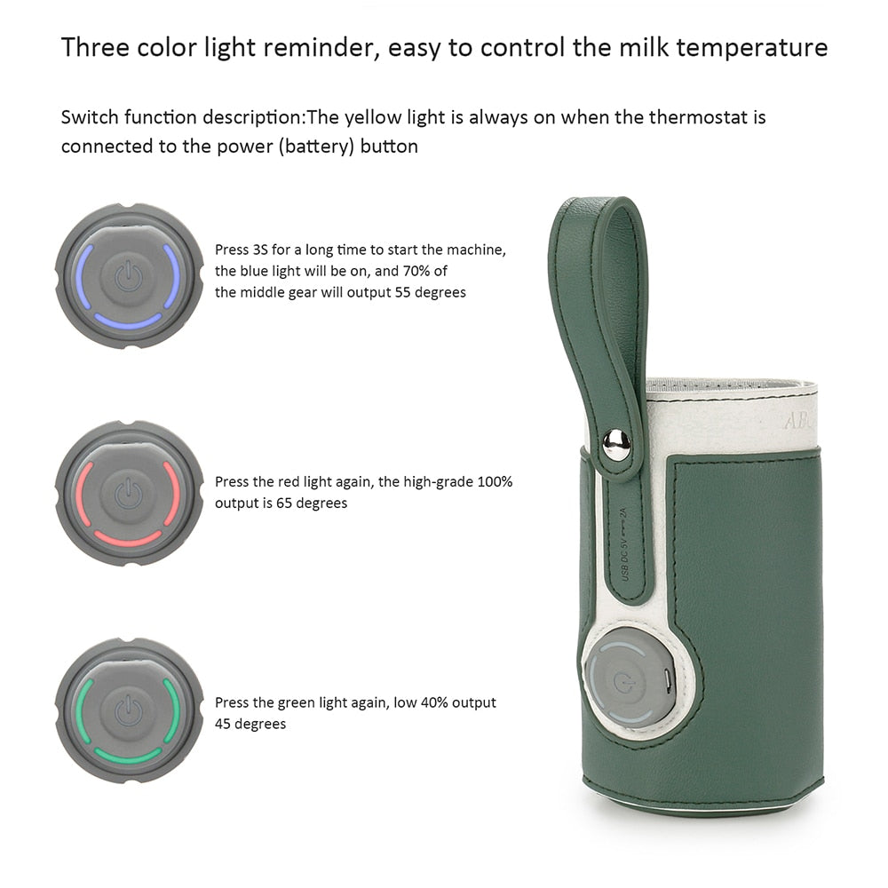 USB Portable Baby Feeding Milk Bottle Warmer Thermal Bag Heating Feeding Bottle Insulation Heating Baby Warm Milk Bottle Bags