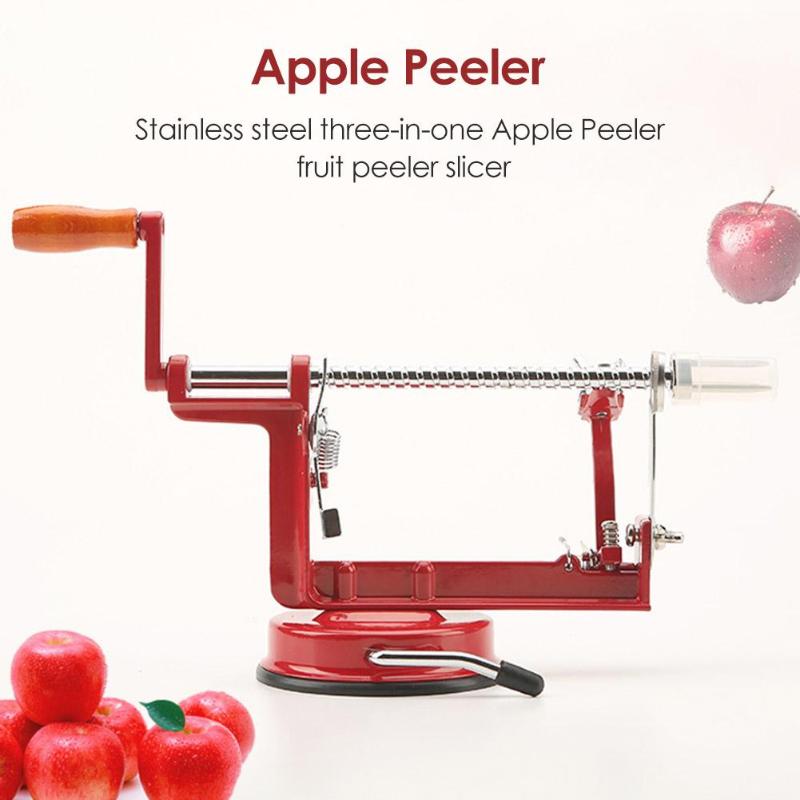 Apple Peeler 3 in 1 Stainless Steel Core Slice Cutter Hand-cranked Fruit Peeler Slicing Tools Kitchen Apple Slicer Corer Cutter
