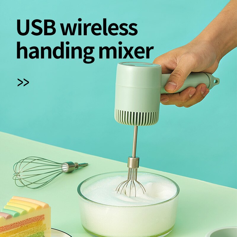 Wireless 3 Speed Mini Mixer Electric Food Blender Handheld Mixer Egg Beater Automatic Cream Food Cake Baking Dough Mixer Tool
