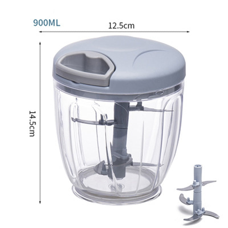 Garlic Chopper 500/900ML Manual Rotate Fruit Vegetable Cutter Chopper Slicer Garlic Crusher Peeler Grinder Blender Meat Grinders