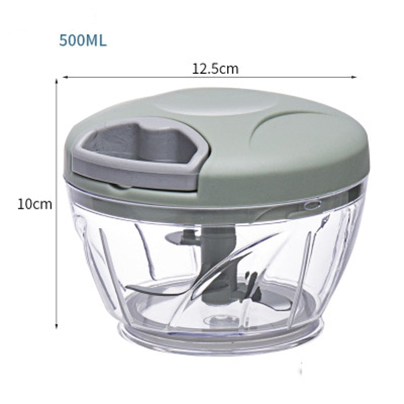 Garlic Chopper 500/900ML Manual Rotate Fruit Vegetable Cutter Chopper Slicer Garlic Crusher Peeler Grinder Blender Meat Grinders