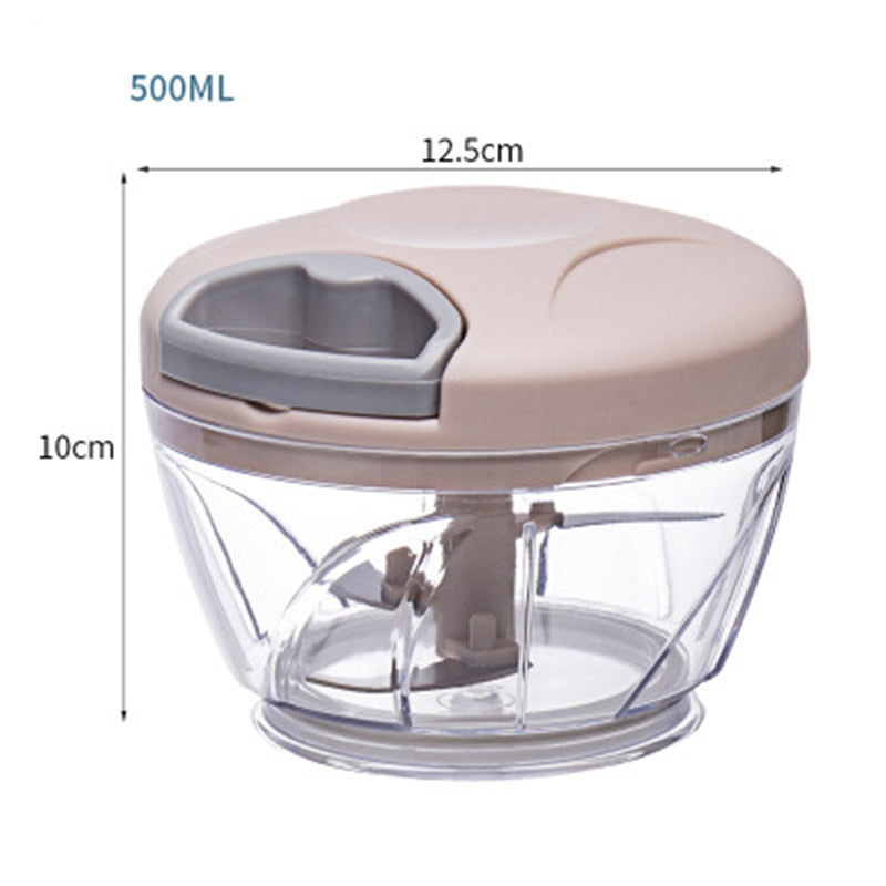 Garlic Chopper 500/900ML Manual Rotate Fruit Vegetable Cutter Chopper Slicer Garlic Crusher Peeler Grinder Blender Meat Grinders