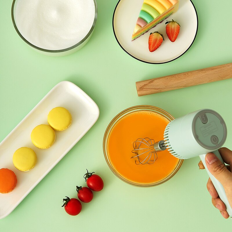 Wireless 3 Speed Mini Mixer Electric Food Blender Handheld Mixer Egg Beater Automatic Cream Food Cake Baking Dough Mixer Tool