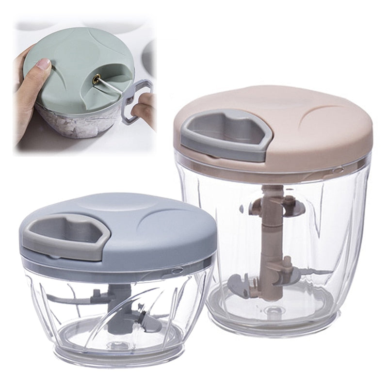 Garlic Chopper 500/900ML Manual Rotate Fruit Vegetable Cutter Chopper Slicer Garlic Crusher Peeler Grinder Blender Meat Grinders