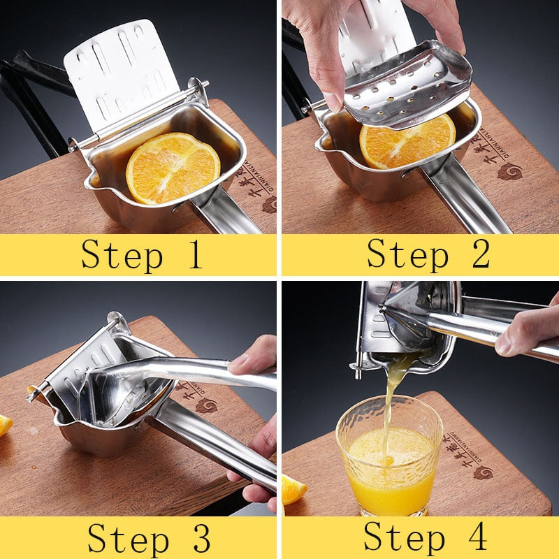 Espremedor de Suco Manual Aço Inoxidável