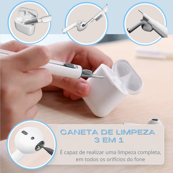 kit caneta com escova de cola para airpods