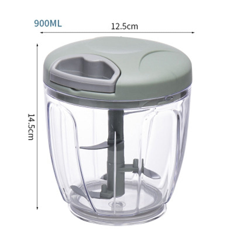 Garlic Chopper 500/900ML Manual Rotate Fruit Vegetable Cutter Chopper Slicer Garlic Crusher Peeler Grinder Blender Meat Grinders