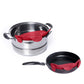 Silicone Kitchen Strainer Clip Pan Drain Rack Bowl Funnel Rice Pasta Vegetable Washing Colander Draining Excess Liquid Univers